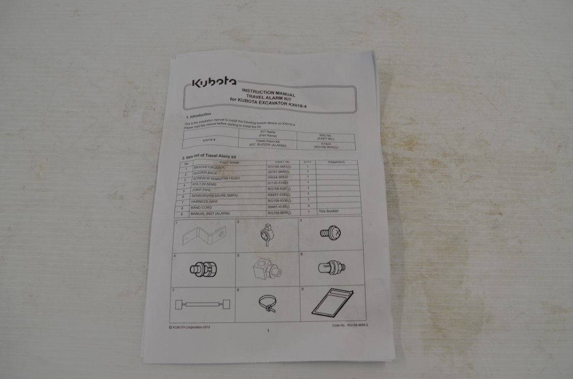 一 Kubota back up camera, travel alarm kit, part number K7424 - Image 5