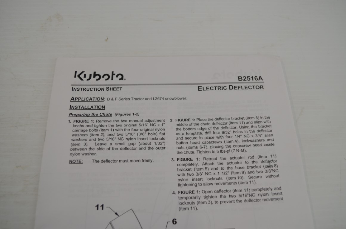 一 electric chute deflector kit, part number B2516A - Image 10