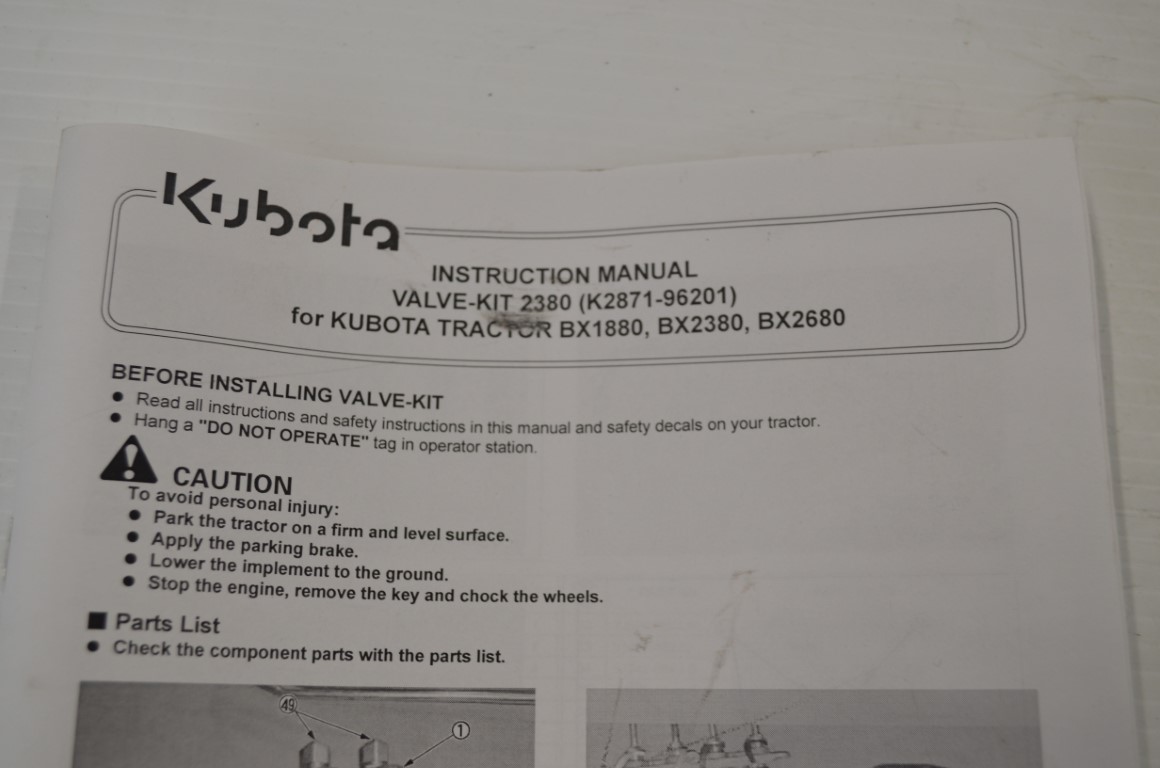 一 Kubota valve kit for Kubota BX1880/BX2380/BX2680 - Image 8