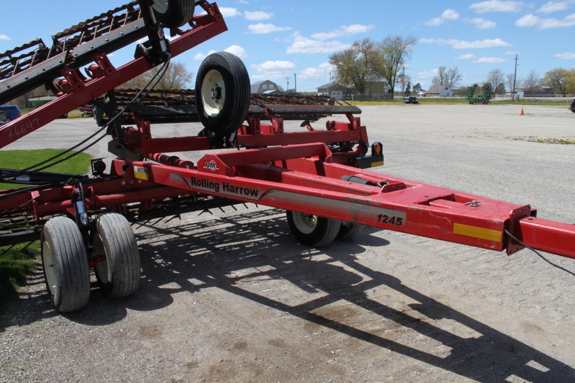 Unverferth 1245R 35' rolling harrow, double basket, leveling bar, gauge wheels - Image 12