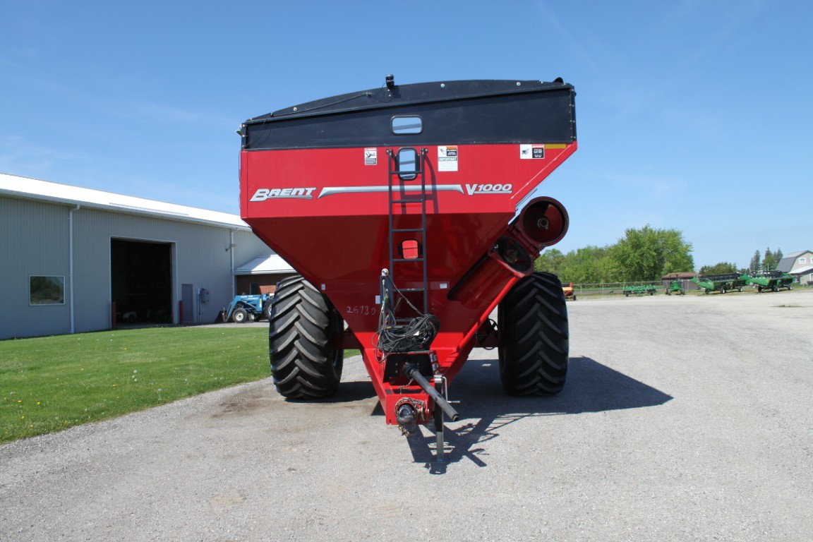 Brent V1000 grain cart, tarp, hyd deflector, scale kit w/ cart mounted display, cameras, 900/60R32 - Image 3