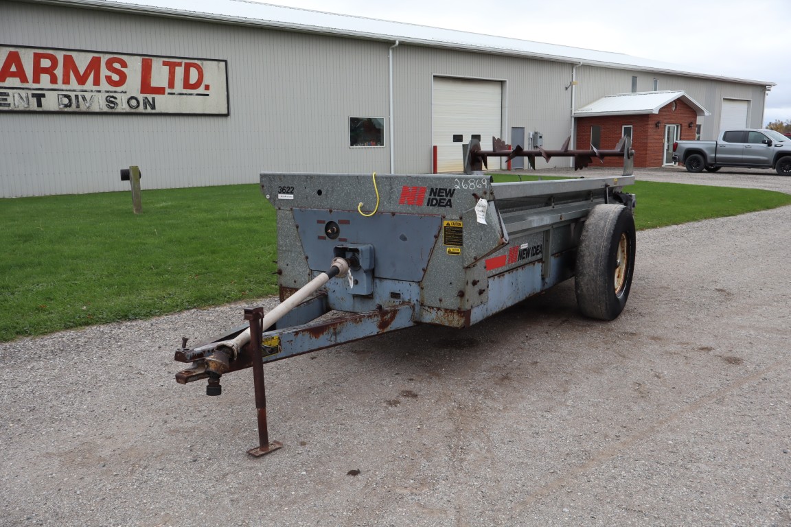 New Idea 3622 single axle manure spreader, top beater, slurry pan - Image 2
